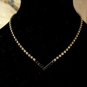 Clear and black rhinestone necklace